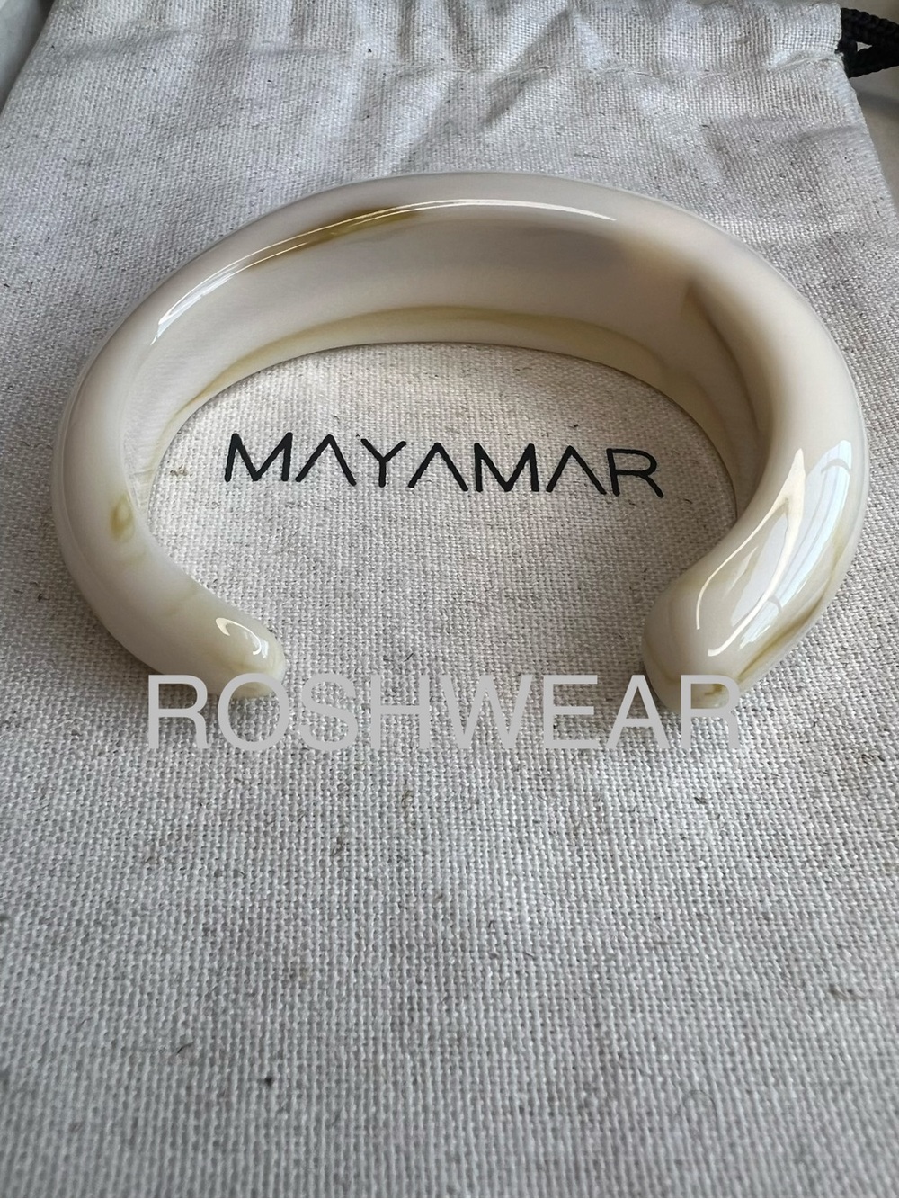 MAYAMAR Cream Resin Open Cuff Bracelet NWOT